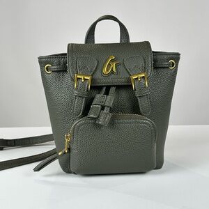 Stylish Green Leather Backpack
